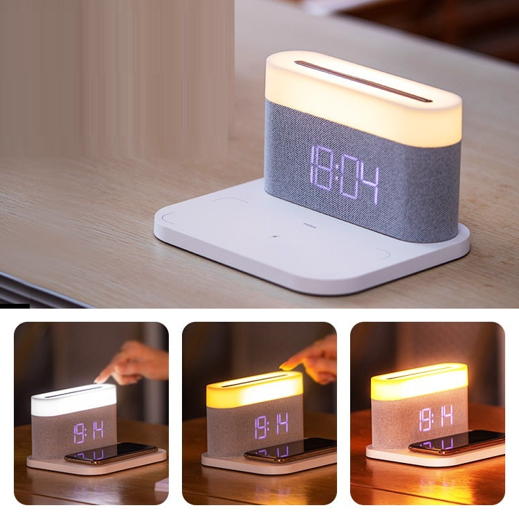 Table Lamp Bedroom Desktop Bedside Lamp Clock Four-in-one Wireless Phone Charger ARZ