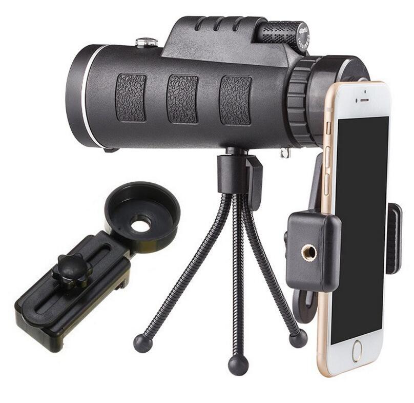 Compatible with Apple, Monocular Telescope Zoom Scope with Compass Phone Clip Tripod ARZ