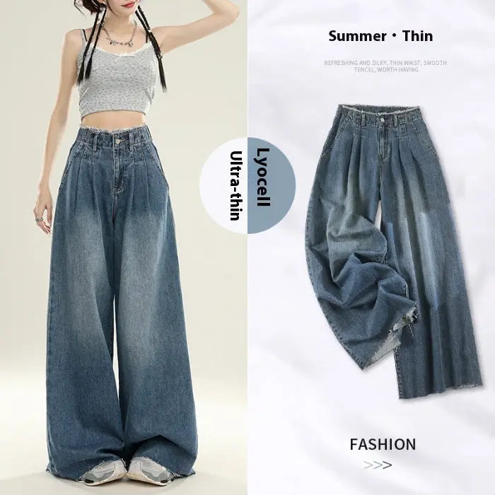 Summer Design Super Wide Slimming Waist Loose Drooping Mop Pants ARZ