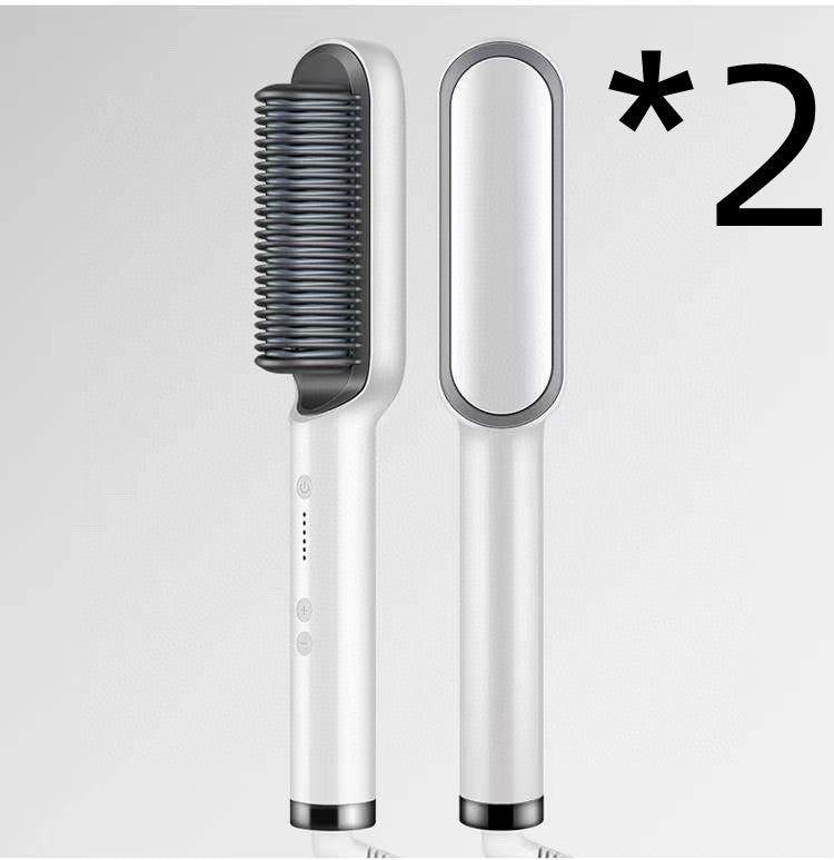 New 2 In 1 Hair Straightener Hot Comb Negative Ion Curling Tong Dual-purpose Electric Hair Brush ARZ