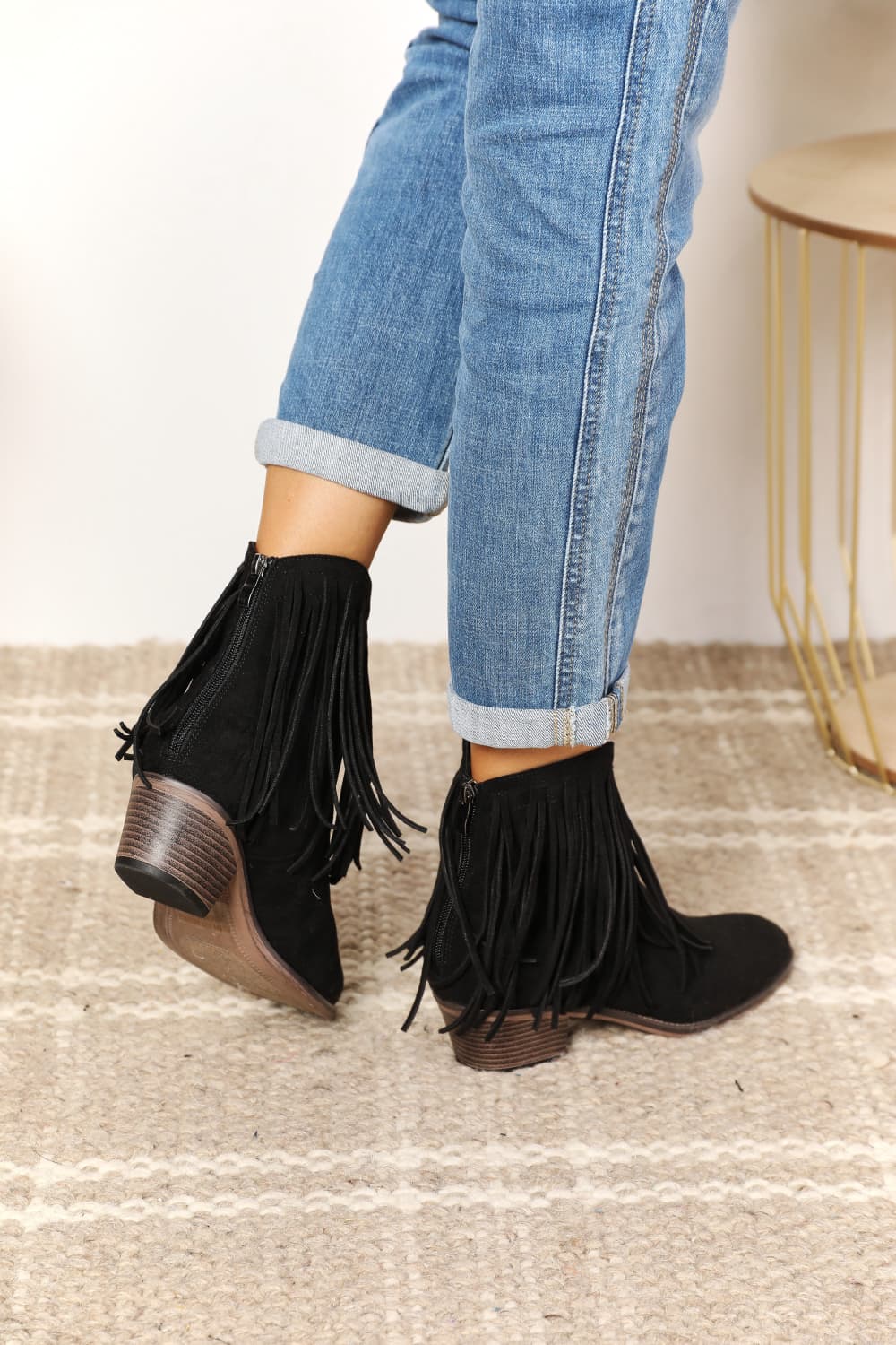 Legend Women's Fringe Cowboy Western Ankle Boots Trendsi