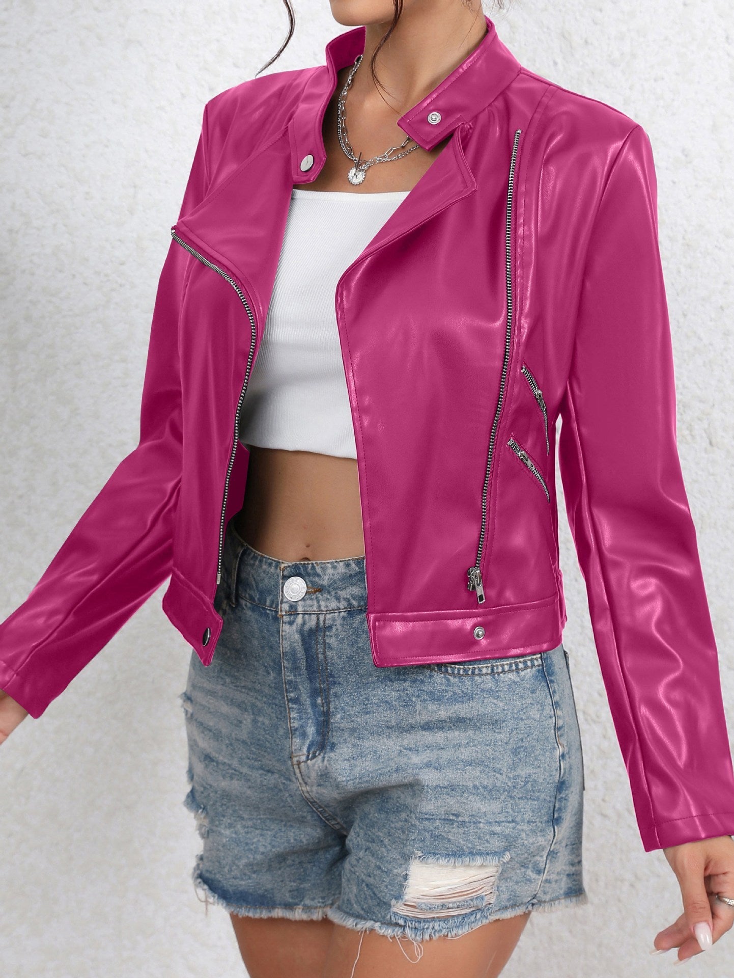 Fashionable All-match Leather Jacket ARZ