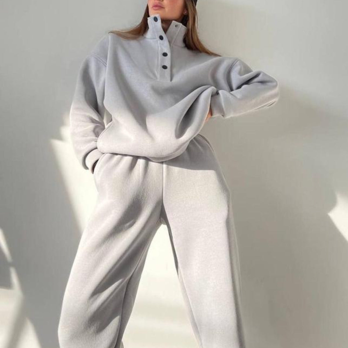 Oversized Solid Casual Pullovers Long Pant Set Warm Hoodie New Tracksuit Suit Fashion Pant Sets Sets For Women 2 Pieces ARZ