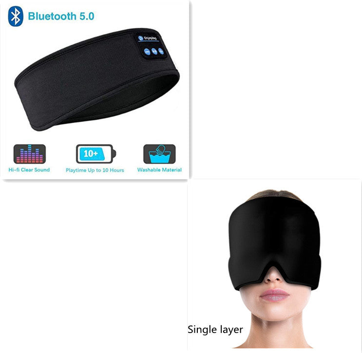 Wireless Bluetooth Sleeping Headphones Headband Thin Soft Elastic Comfortable Music Ear Phones Eye Mask For Side Sleeper Sports ARZ