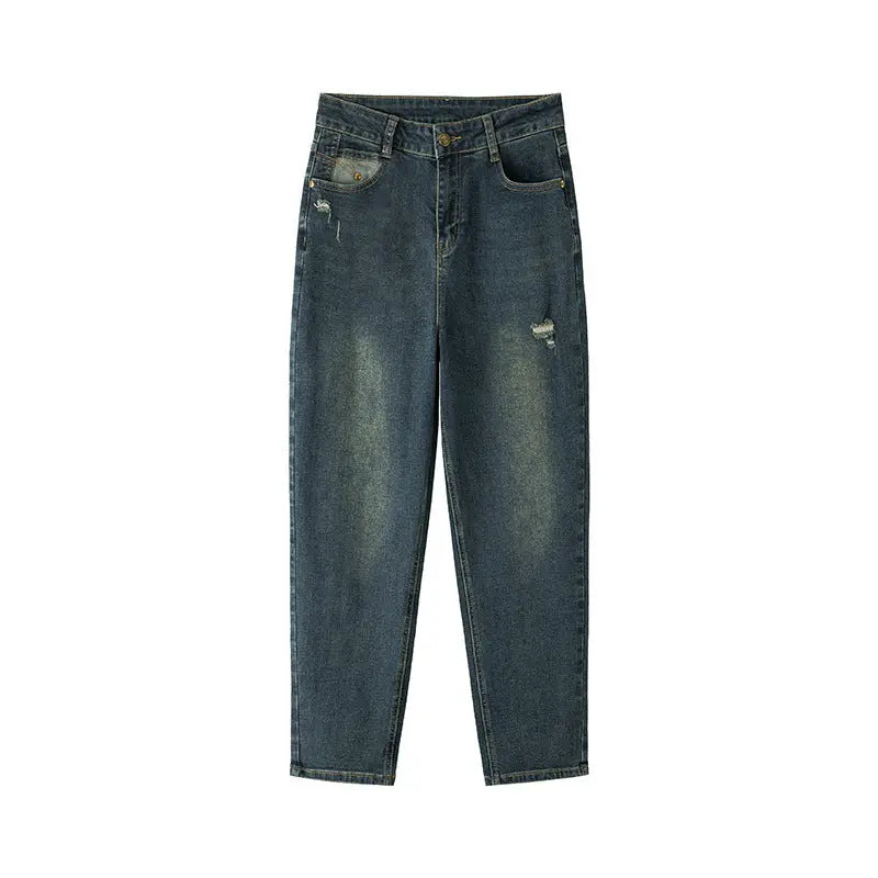 Water Washed Hole Harem Jeans Women ARZ