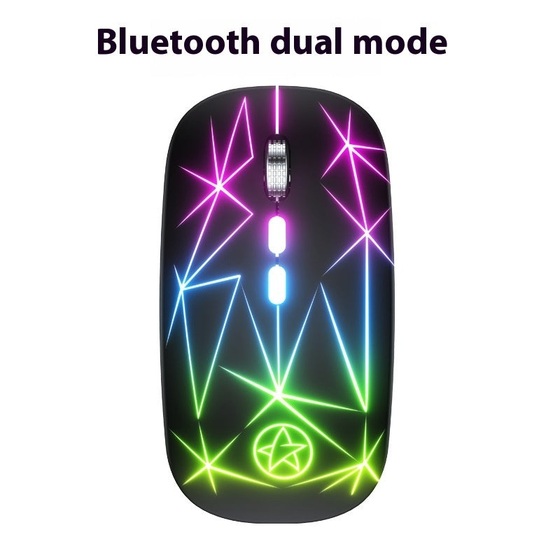 Wireless Bluetooth Mouse Dual-mode Luminous Charging Game Office 5-key Metal Roller ARZ