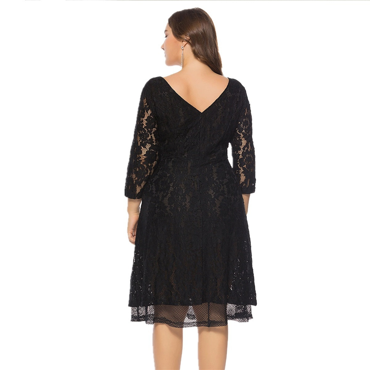 European And American Round Neck Lace Dress ARZ