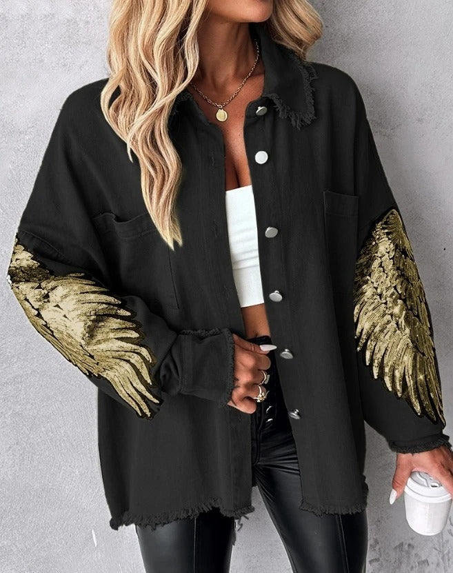 Women's Off-shoulder Serpentine Top Fashionable Jacket ARZ