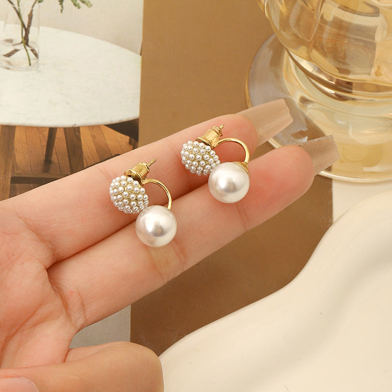 Pearl Earrings Classic Style Advanced Simple S925 Silver ARZ