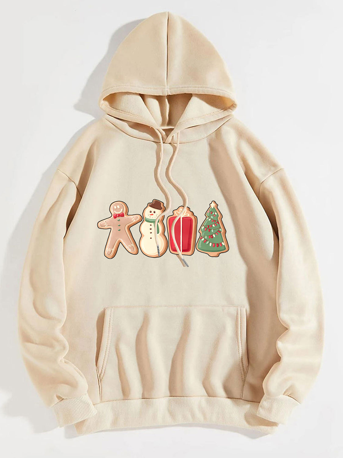 Graphic Drawstring Hoodie with Pocket Trendsi