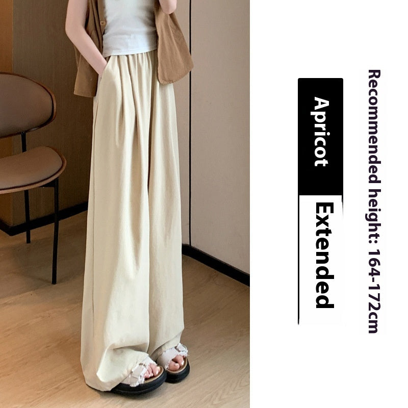 High Waist Drooping Straight Pleated Cotton And Linen Casual Pants ARZ