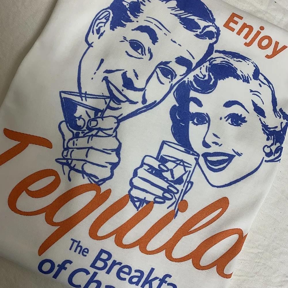 Enjoy Tequila Retro Graphic Tees Women Cute Funny Alcoh ARZ