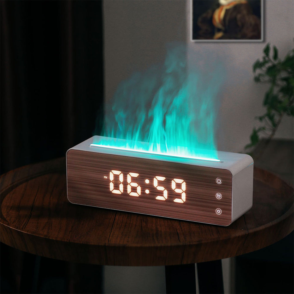 Flame Humidifier Flame Aromatherapy Machine With Clock Display  Desktop Aromatherapy Humidifier  Bedroom ARZ