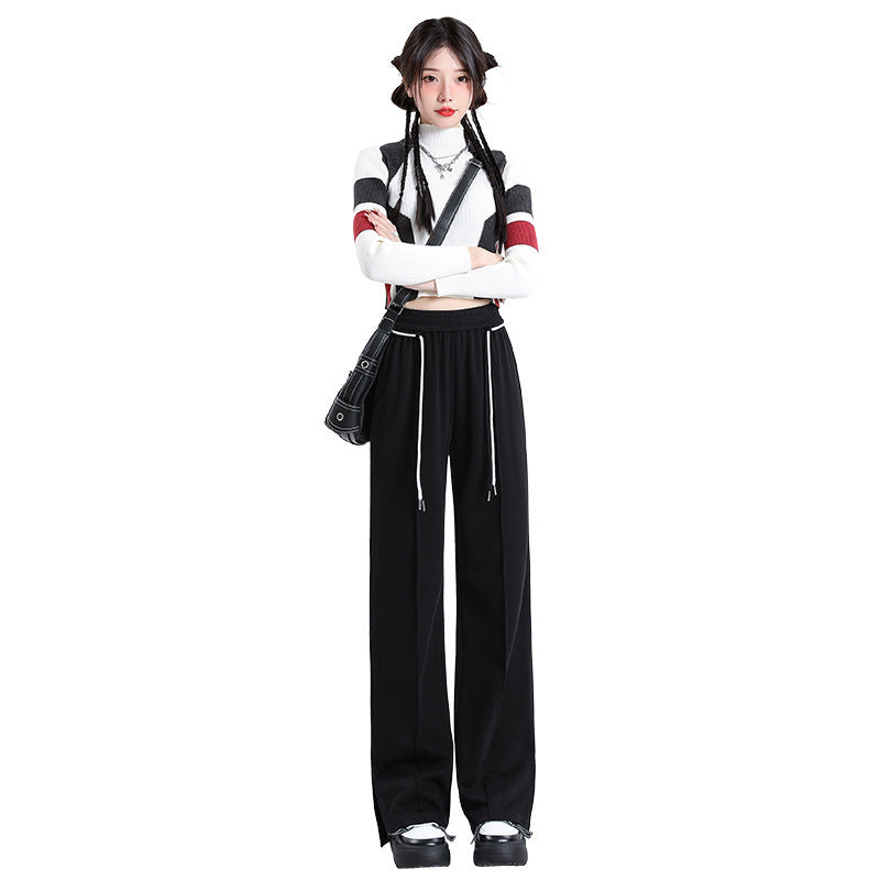 Cuprammonuium Ice Silk Straight-leg Pants Thin High Waist Casual ARZ