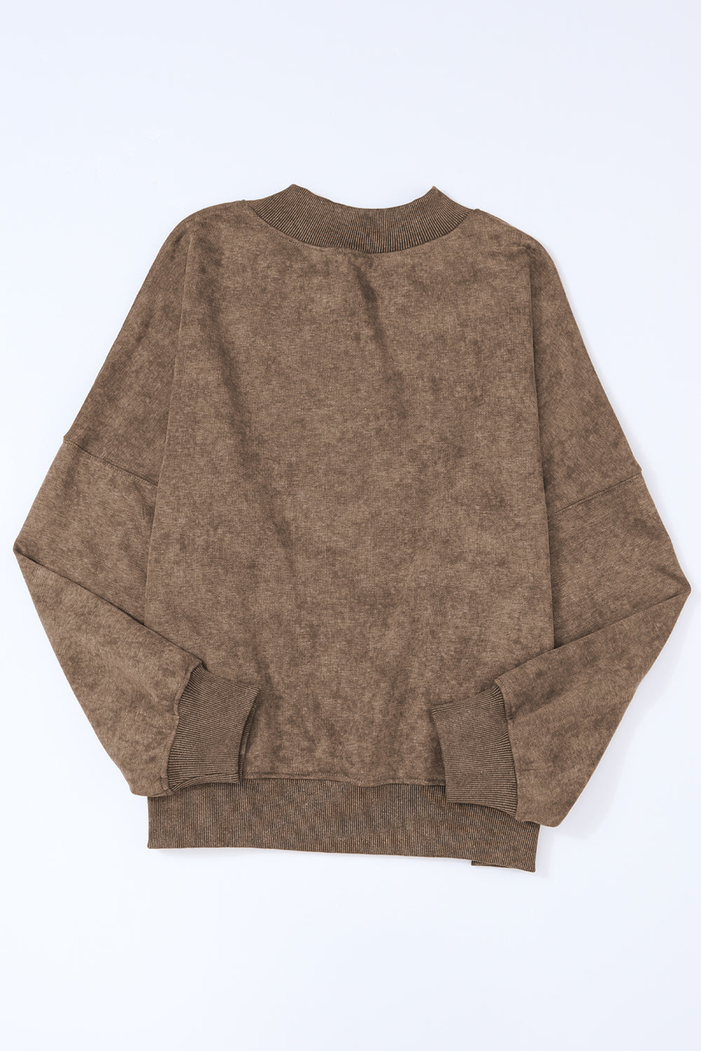 Mock Neck Dropped Shoulder Sweatshirt Trendsi