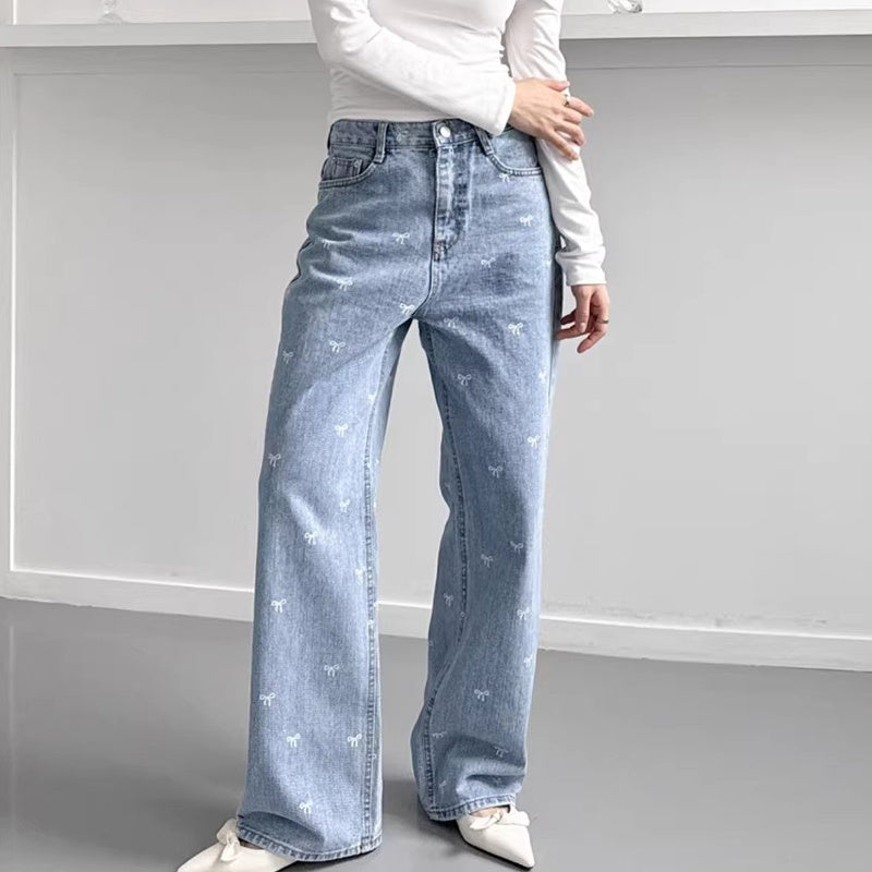 All-matching Wide Leg Straight Jeans For Women ARZ