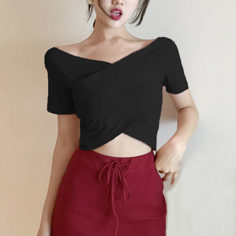 Sexy V-neck Crop T-shirt ARZ