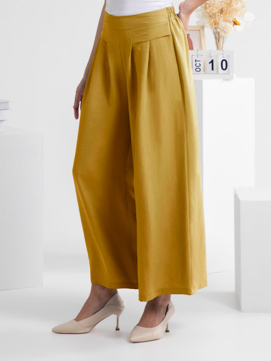 Elastic Waist Pants - FAM-FAM Wide Leg Trendy Comfort Trendsi