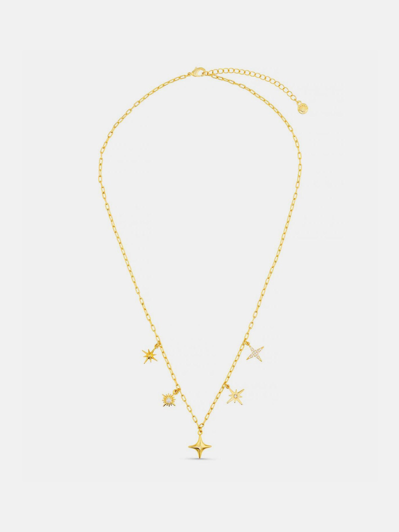 14K Gold-Plated Copper Zircon Pendant Necklace Trendsi