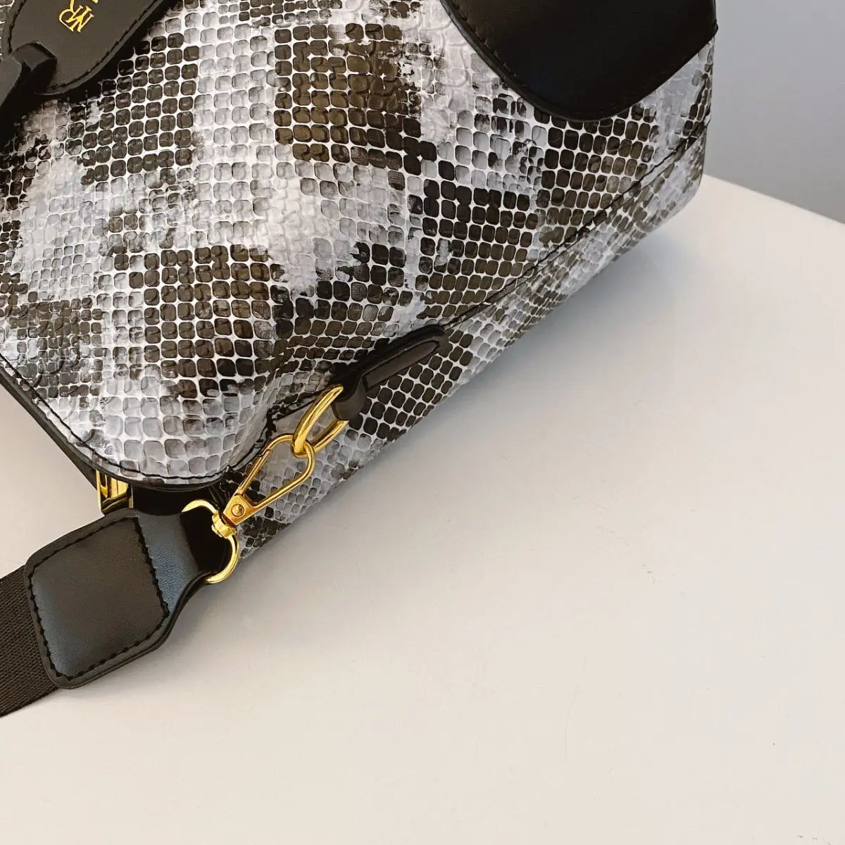 PU Leather Snakeskin Print Crossbody Bag Trendsi