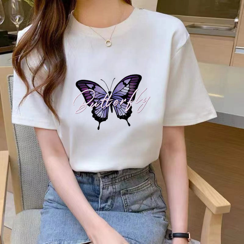 Summer New Fashion Slimming Loose White Short-sleeved T-shirt For Students Women ARZ