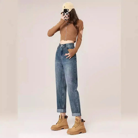 Autumn And Winter High Waist Harem Jeans Women ARZ