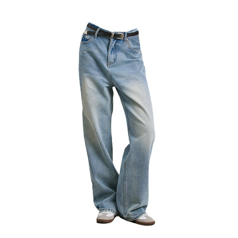 Pure Cotton Washed Bright White Distressed Straight Jeans ARZ