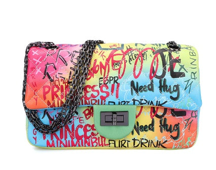 Ladies Painted Graffiti BagsColor Ladies Handbags ARZ