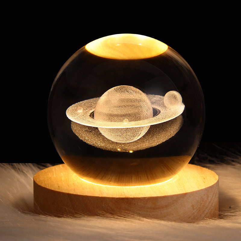 LED Night Light Galaxy Crystal Ball Table Lamp 3D Planet Moon Lamp Bedroom Home Decor For Kids Party Children Birthday Gifts ARZ