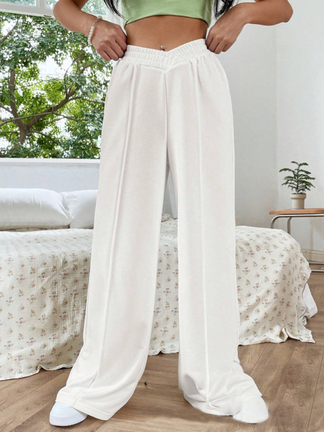 fashionable wide leg pants Trendsi