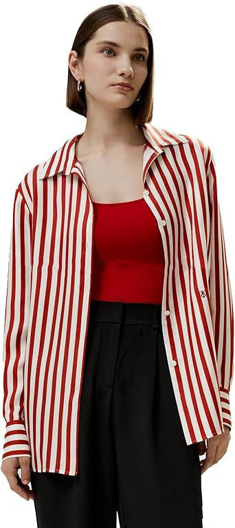 Fashionable Simple Striped Shirt Top For Women ARZ