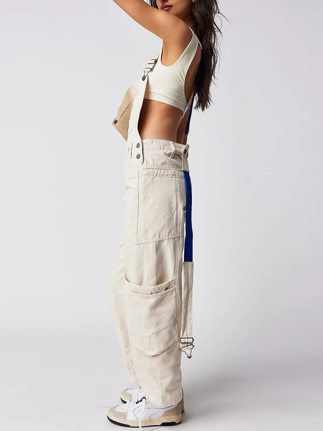 Pocketed Wide Strap Denim Overalls Trendsi