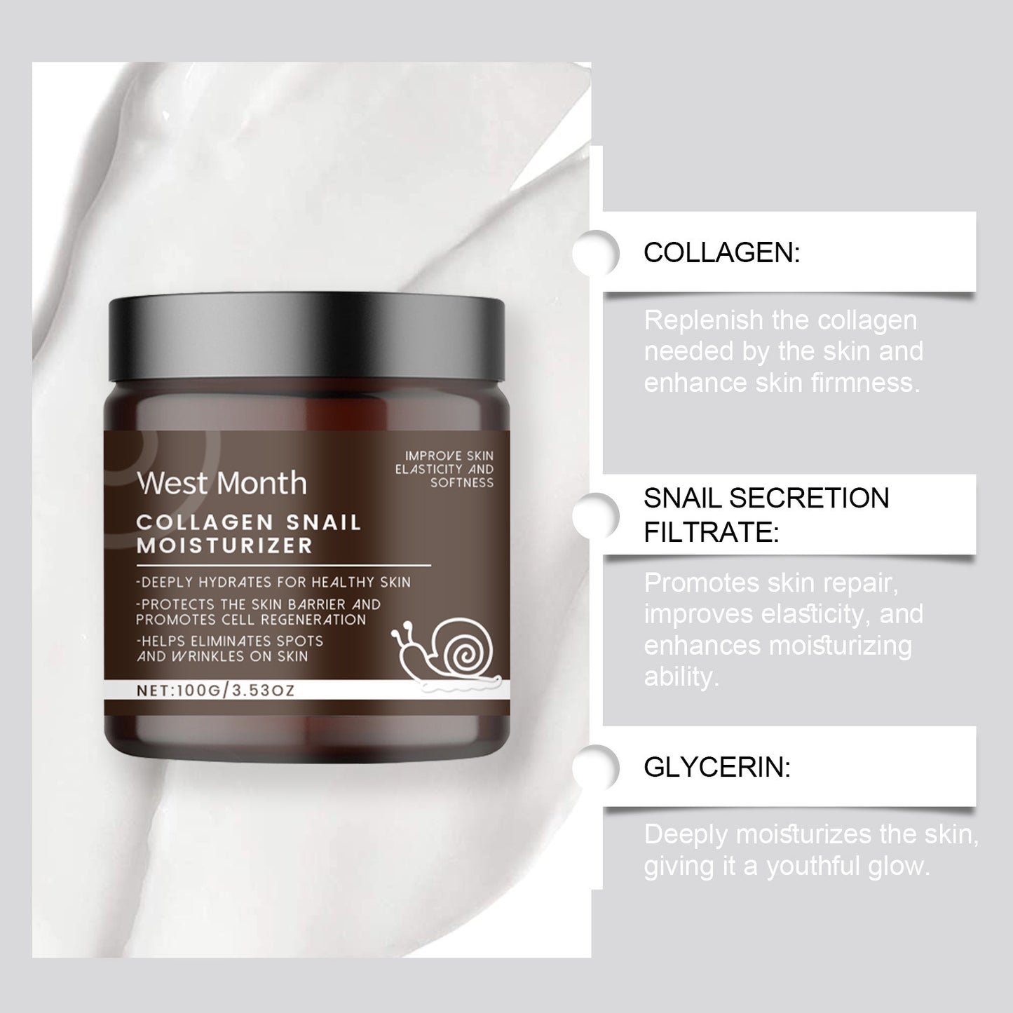 Snail Moisturizing Facial Cream Nourishing And Tender ARZ