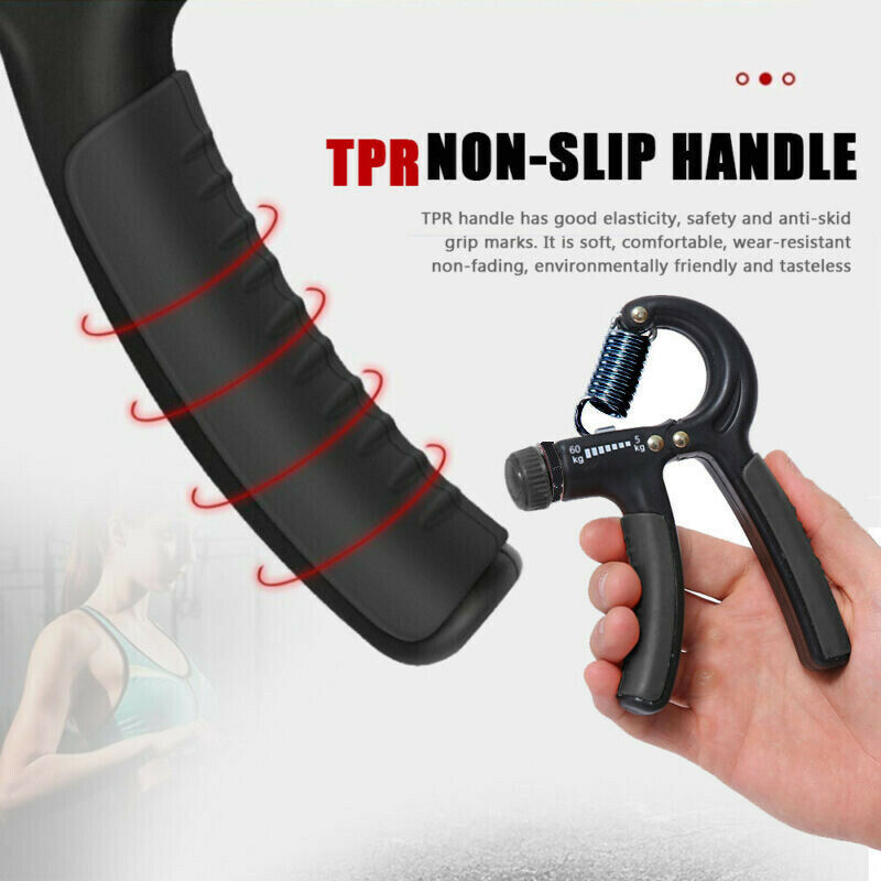 Hand Grip Adjustable Trainer Gripper Strengthener Gym Strength Exerciser Adjustable Heavy Gripper Fitness Hand Exerciser Grip Wrist Training Increase Strength Spring Finger Pinch Carpal Expander ARZ