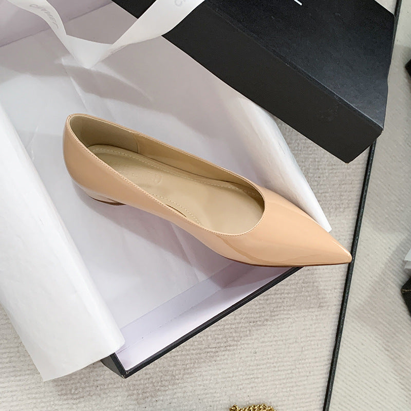 Red Bottom Nude Pointed Flat Shoes ARZ