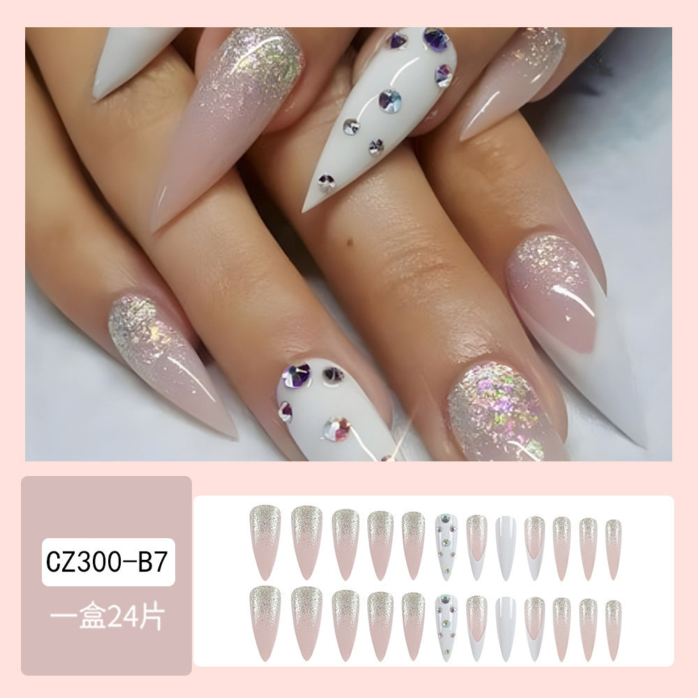 Super Long Diamond Wearing Armor European And American Foreign Trade Nail Stickers ARZ