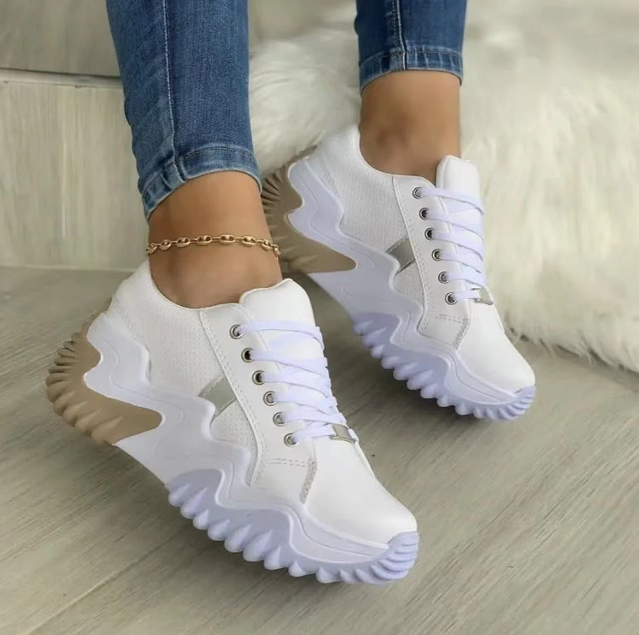 Women Shoes Lace-up Sports Sneakers ARZ