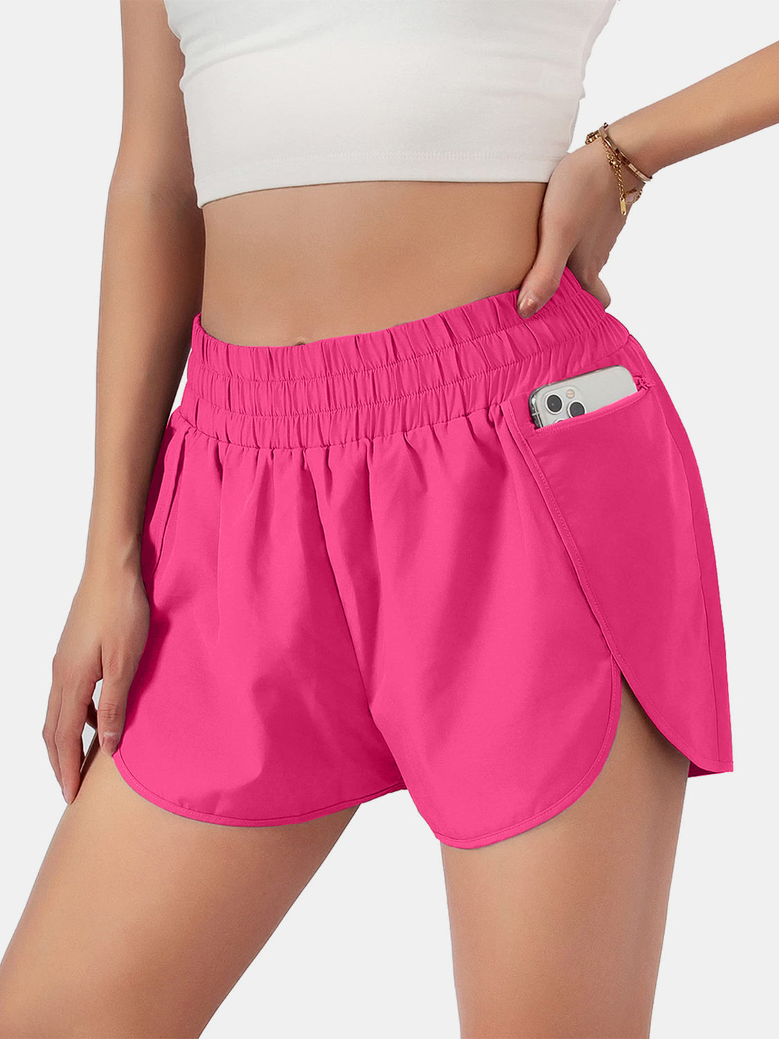 Elastic Waist Active Shorts Trendsi