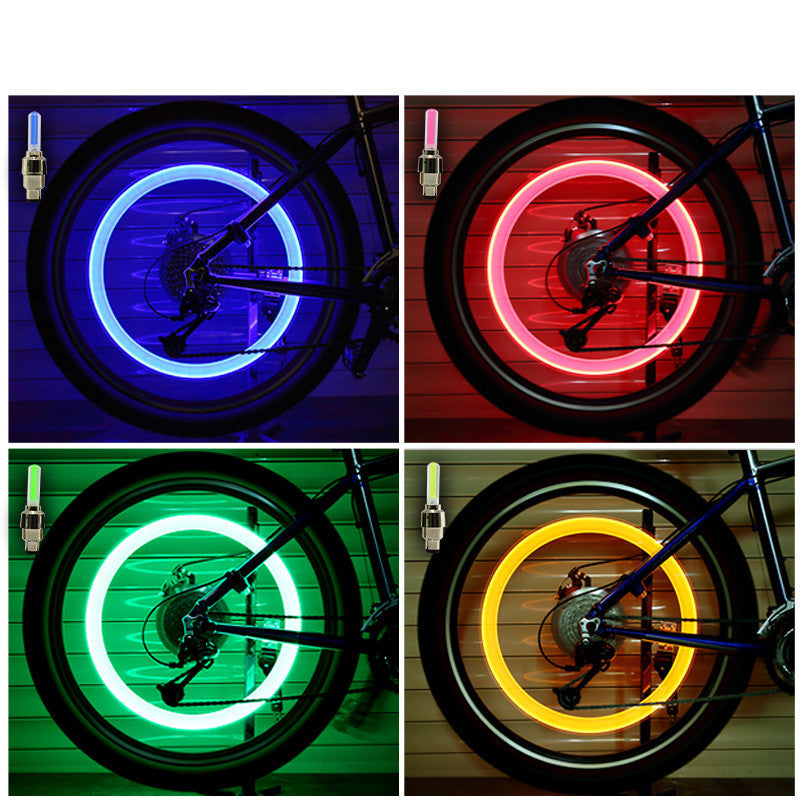 Neon Lights Tyre Wheel Valve Cap Light LED Car Tire Valve Caps Air Cover Tire Rim Valve Wheel Stem Cap Bike Light ARZ