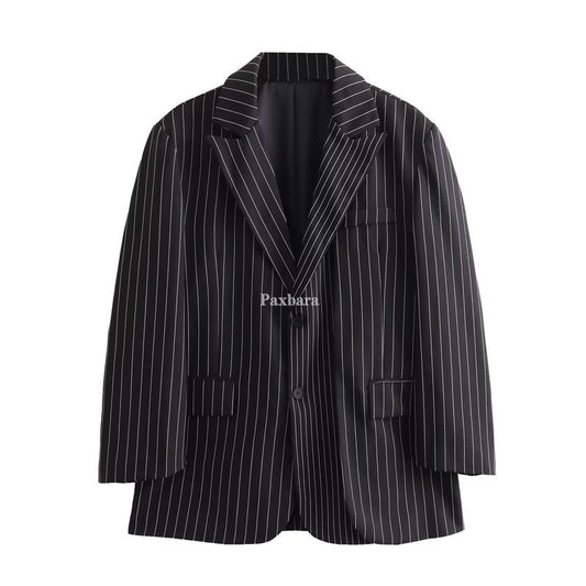 OL Temperament Commute Vertical Striped Suit European And American Female Suit Coat ARZ