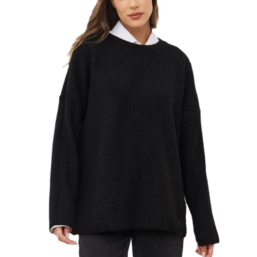 Women's Round Neck Loose Sweater Pullover ARZ