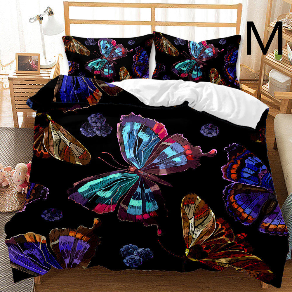 Butterfly Series Three-piece Bedding Quilt Cover Set ARZ