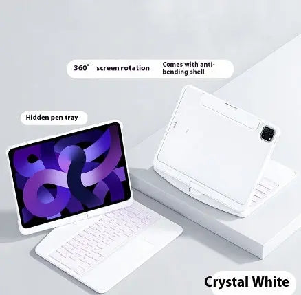 360 Swivel Keyboard Clear Case For IPad Smart Trackpad Bluetooth Keyboard Case Cover With Pen Slot ARZ