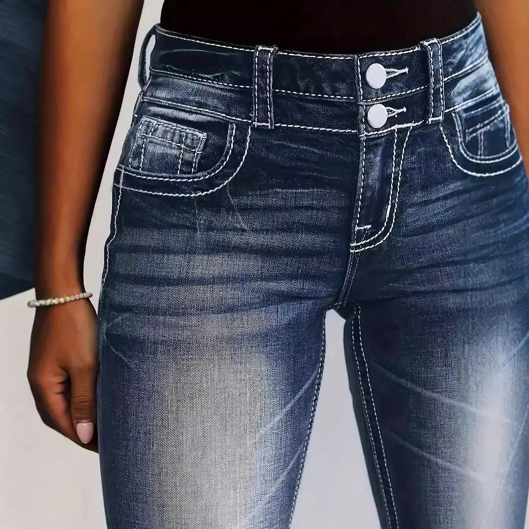 Women's Jeans High Waist Straight Slim Fit Slimming Versatile ARZ