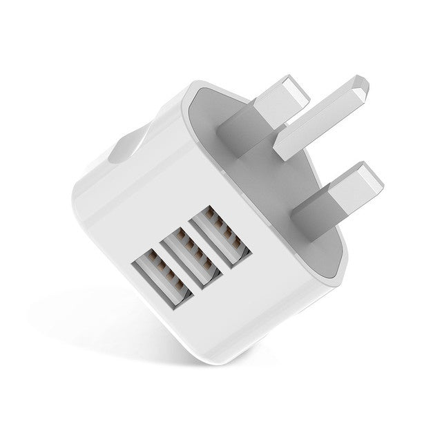 Compatible with Apple, Portable UK plug home wall charger travel adaptor 1 2 3 USB port charger for iphone charger original ARZ