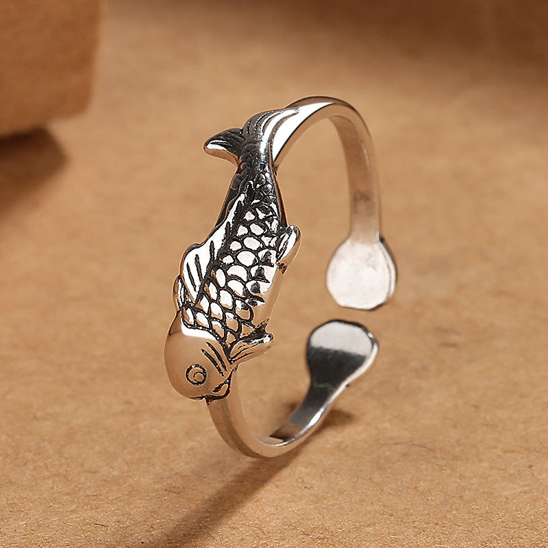 Vintage Thai Silver Koi Ring ARZ