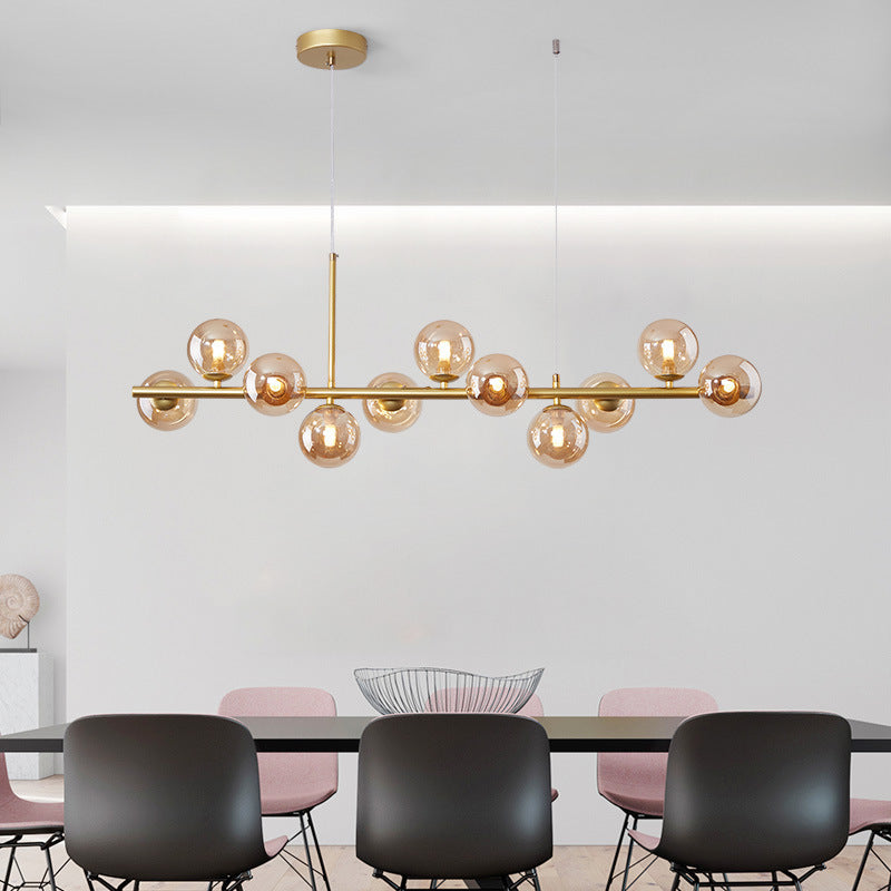 A Long Minimalist Glass Magic Bean Chandelier ARZ