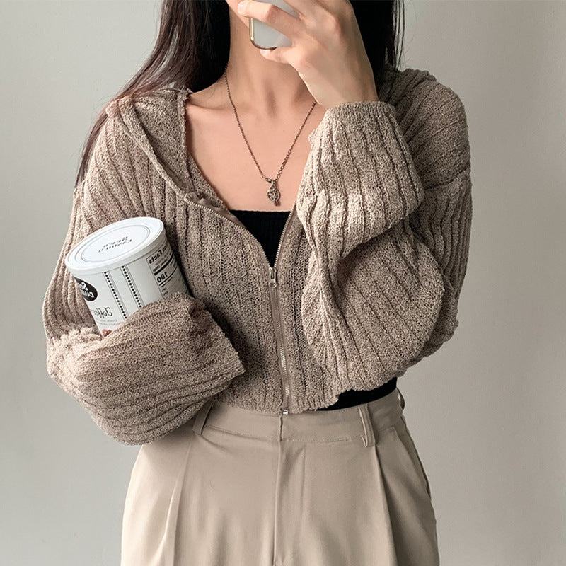 Fashion Solid Color Sweater Coat For Women ARZ