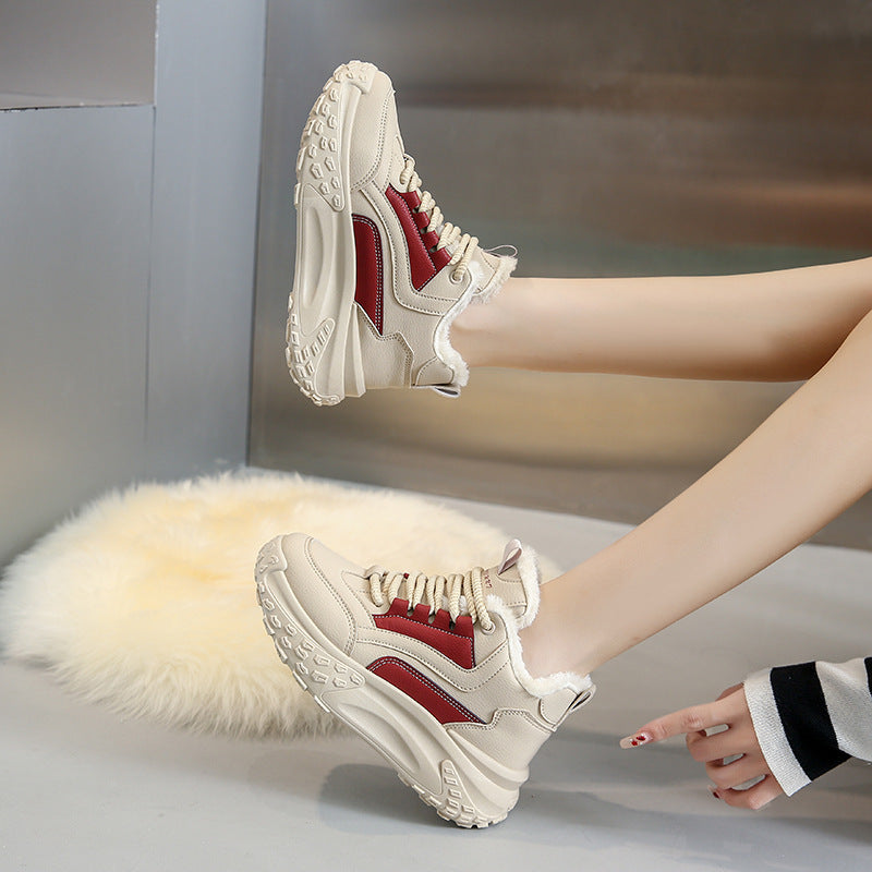 Female Fleece-lined Warm Leisure Sports Cotton Shoes ARZ