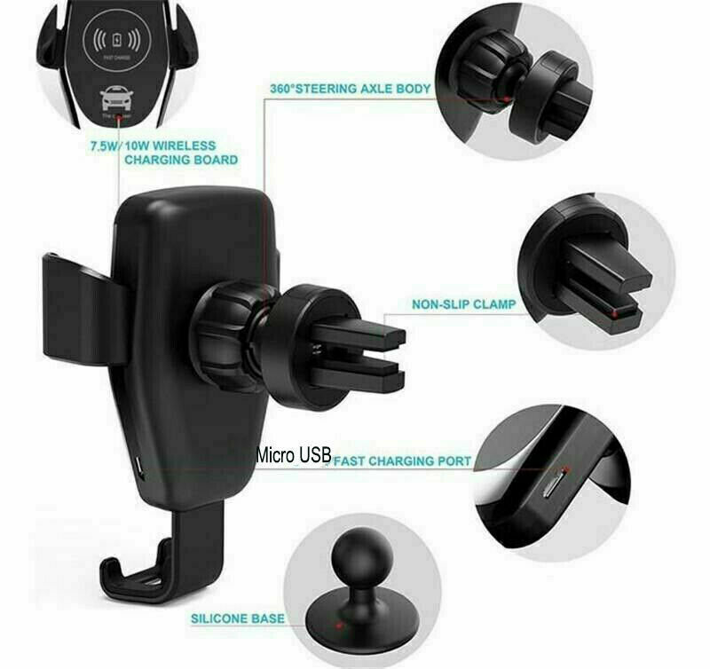 10W QI Wireless Fast Car Charger Mount Holder Stand Automatic Clamping Charging ARZ